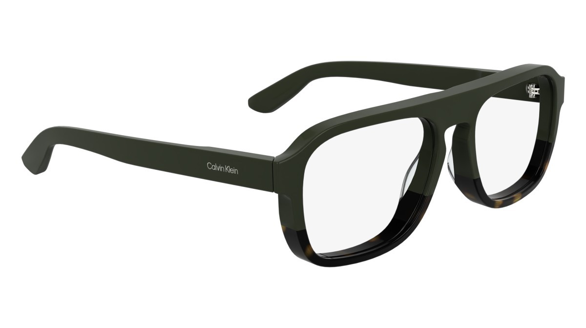 Eyeglasses Calvin Klein CK25515 (303) color green/havana shape aviator lenses colore - 4