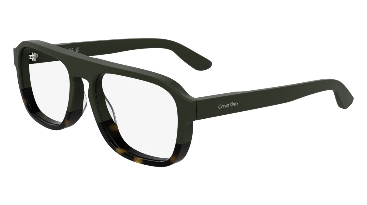 Eyeglasses Calvin Klein CK25515 (303) color green/havana shape aviator lenses colore - 4