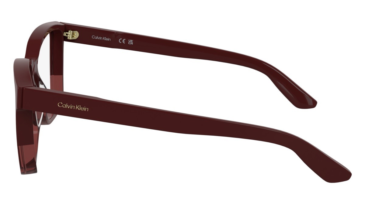 Occhiali da vista Calvin Klein CK25516 (605) colore burgundy forma rettangolare lenti colore - 4