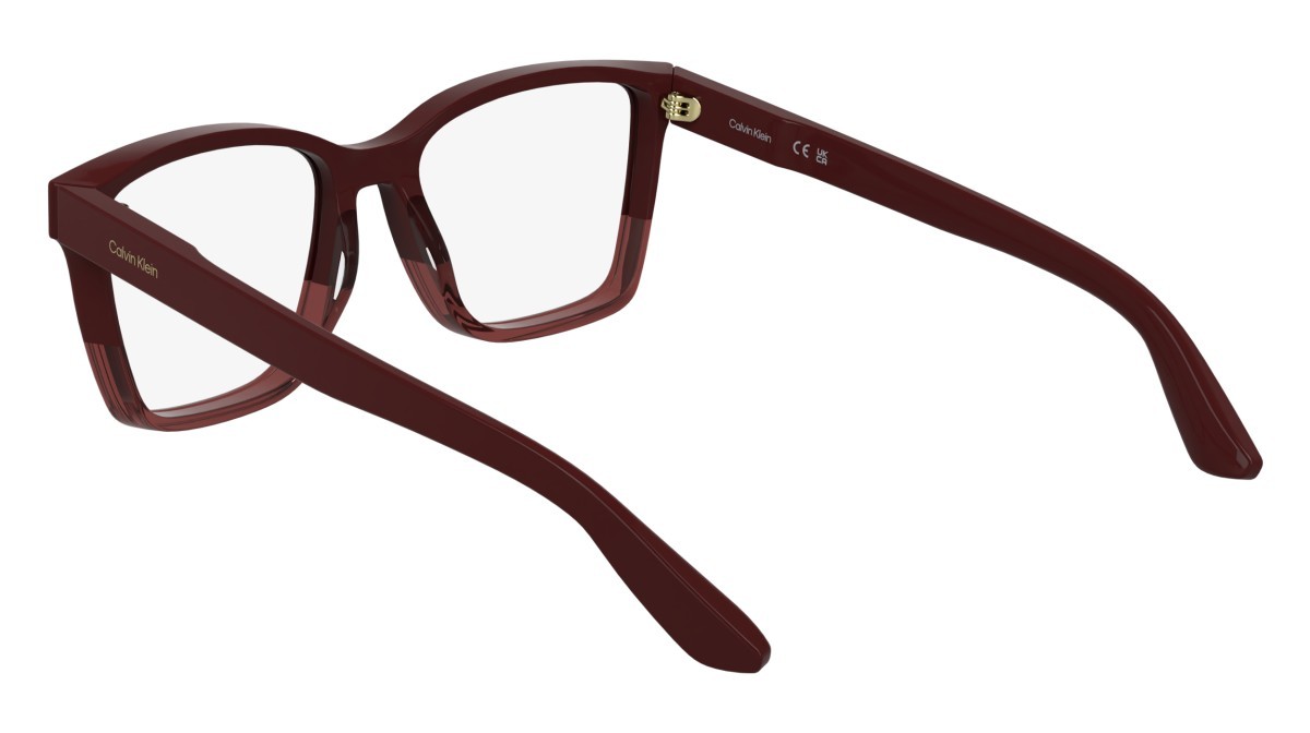 Occhiali da vista Calvin Klein CK25516 (605) colore burgundy forma rettangolare lenti colore - 4