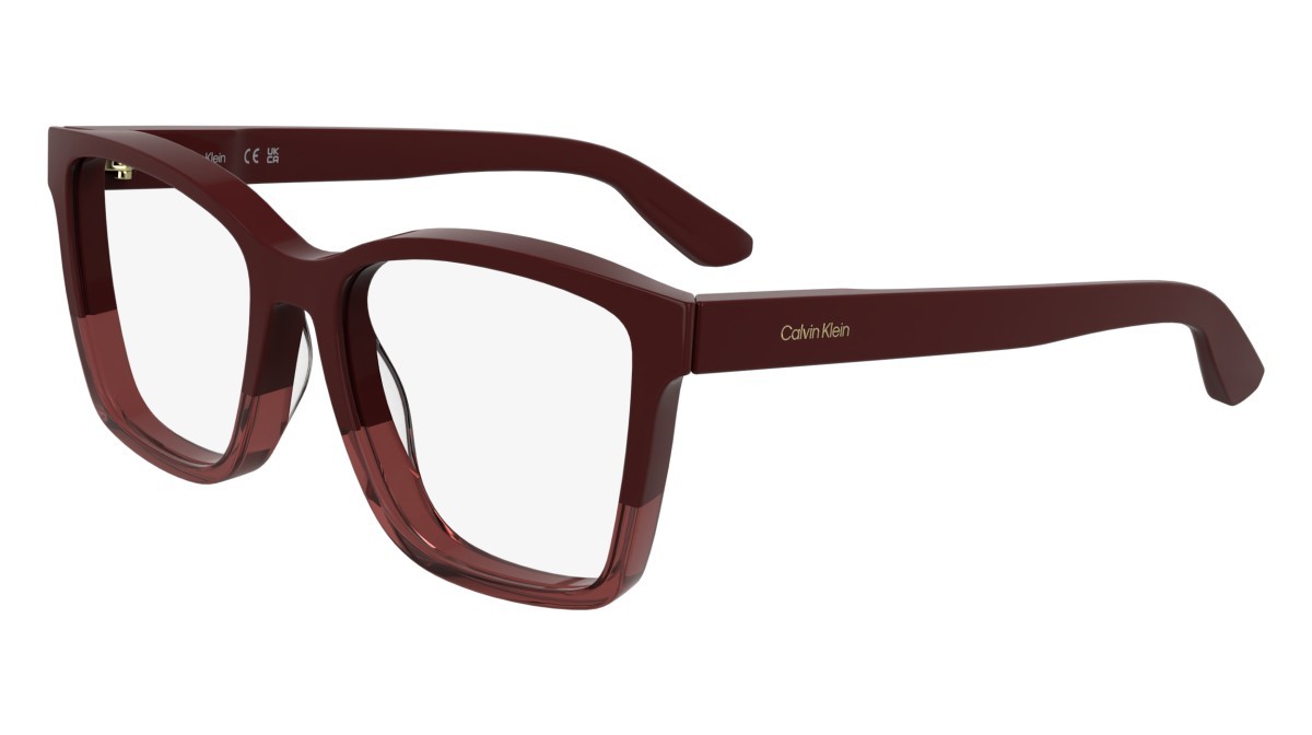 Occhiali da vista Calvin Klein CK25516 (605) colore burgundy forma rettangolare lenti colore - 4