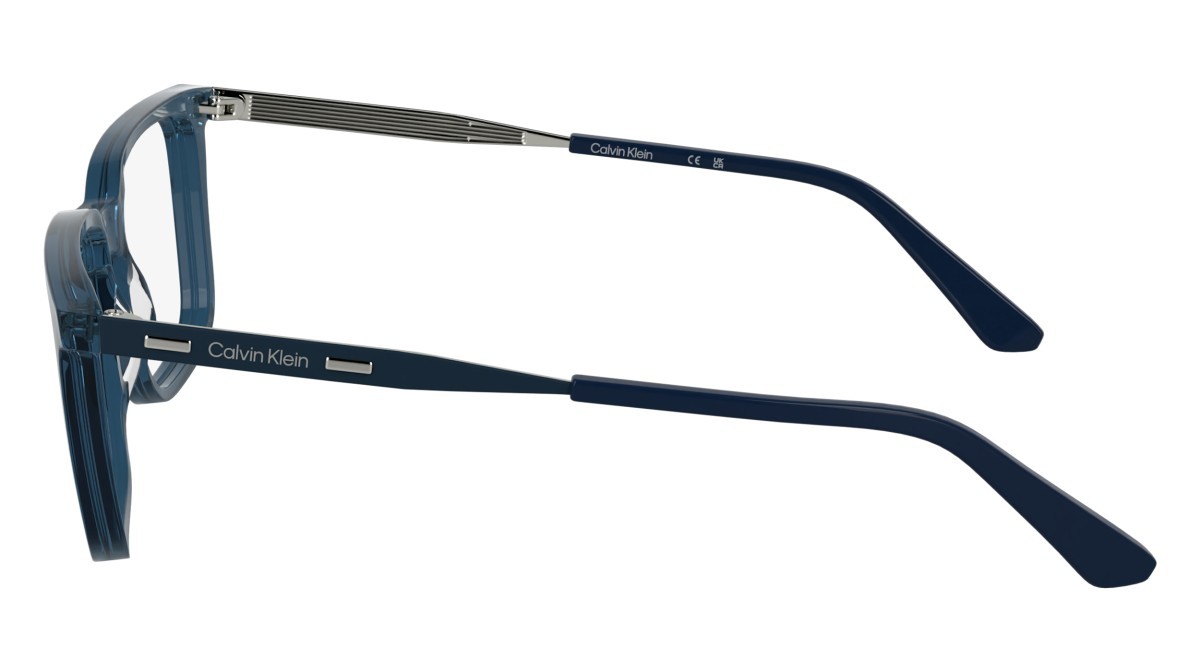 Occhiali da vista Calvin Klein CK25517 (400) colore transparent blue forma rettangolare lenti colore - 3