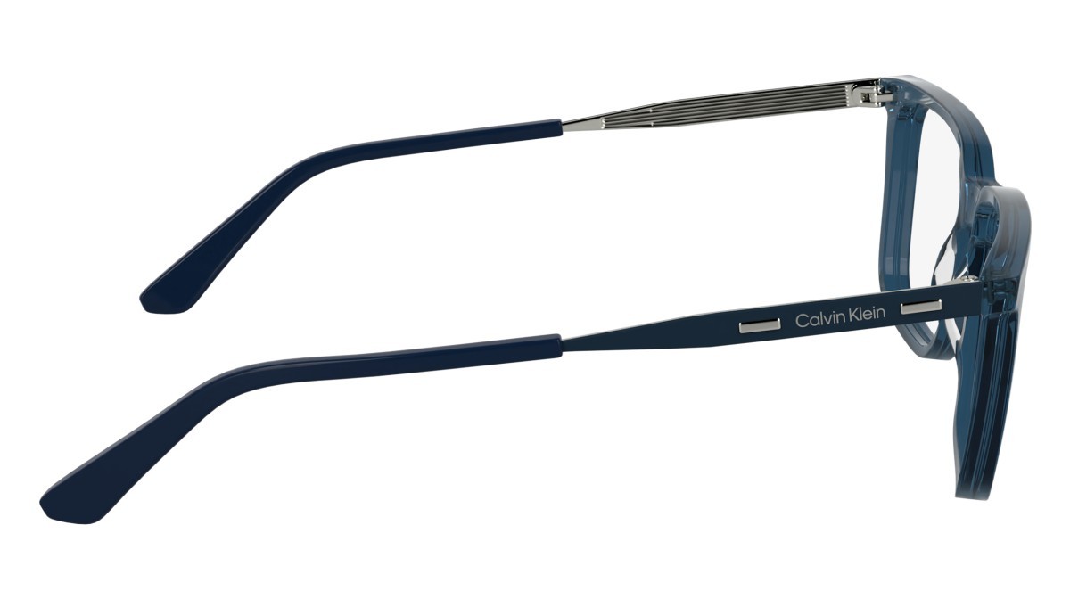 Occhiali da vista Calvin Klein CK25517 (400) colore transparent blue forma rettangolare lenti colore - 3