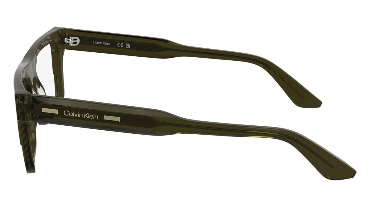 Occhiali da vista Calvin Klein CK25520 (330) colore transparent khaki forma rettangolare lenti colore - 3