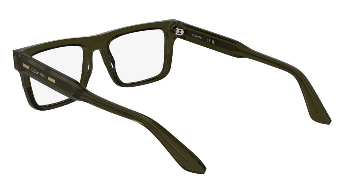 Occhiali da vista Calvin Klein CK25520 (330) colore transparent khaki forma rettangolare lenti colore - 3
