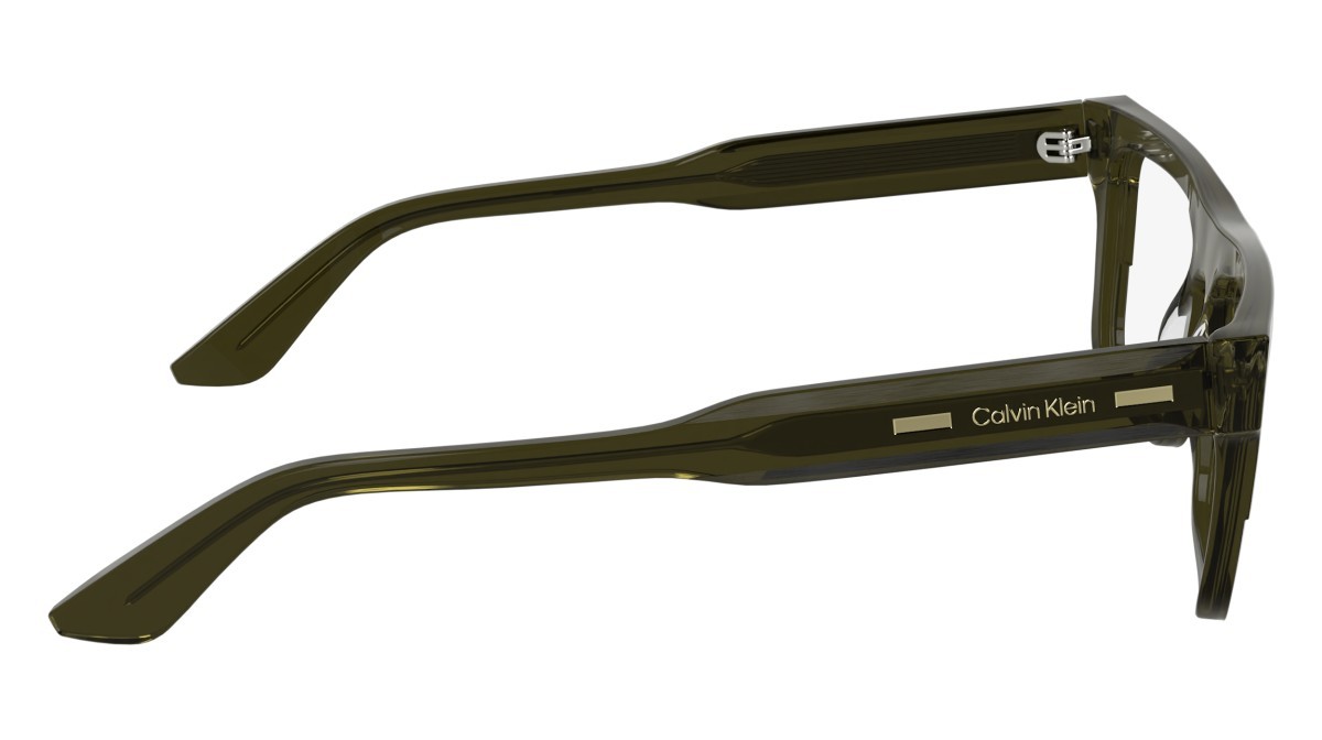 Occhiali da vista Calvin Klein CK25520 (330) colore transparent khaki forma rettangolare lenti colore - 3