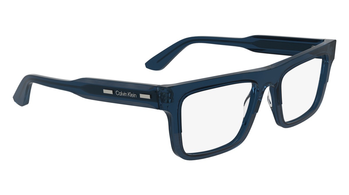 Eyeglasses Calvin Klein CK25520 (438) color transparent blue shape rectangle lenses colore - 4