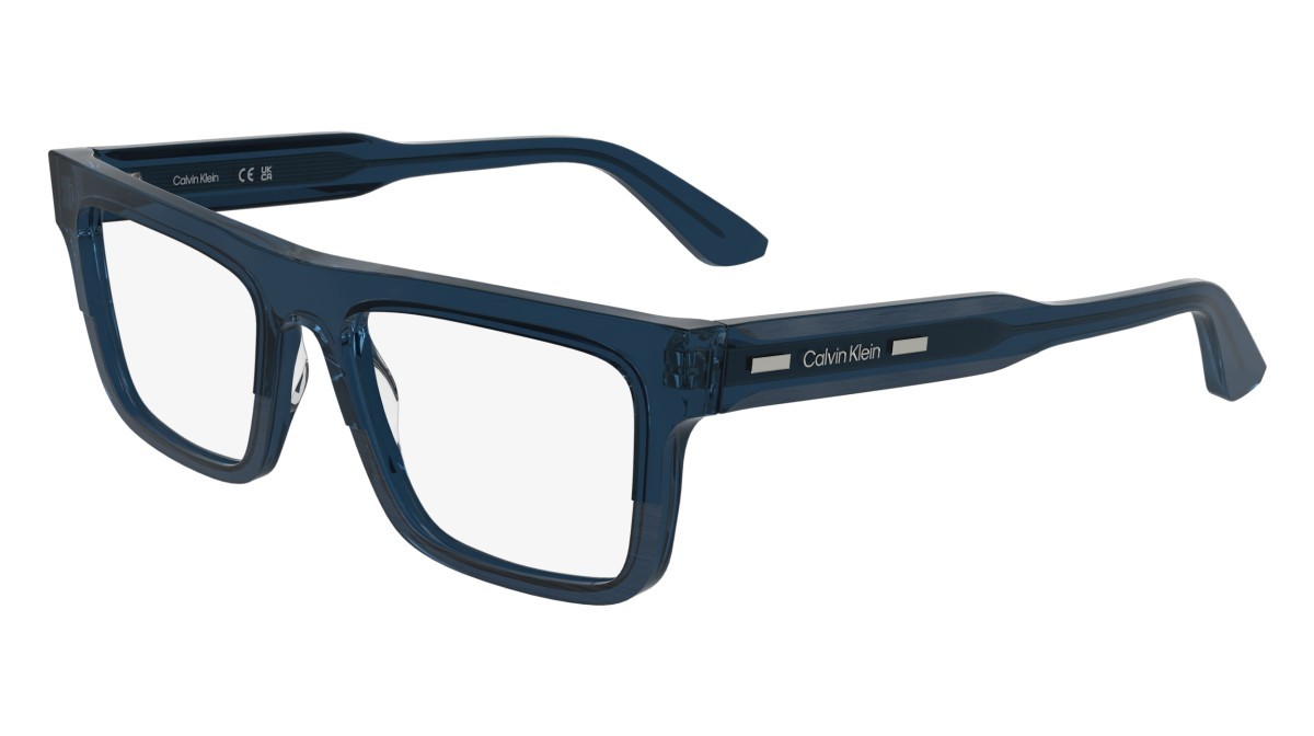 Eyeglasses Calvin Klein CK25520 (438) color transparent blue shape rectangle lenses colore - 4