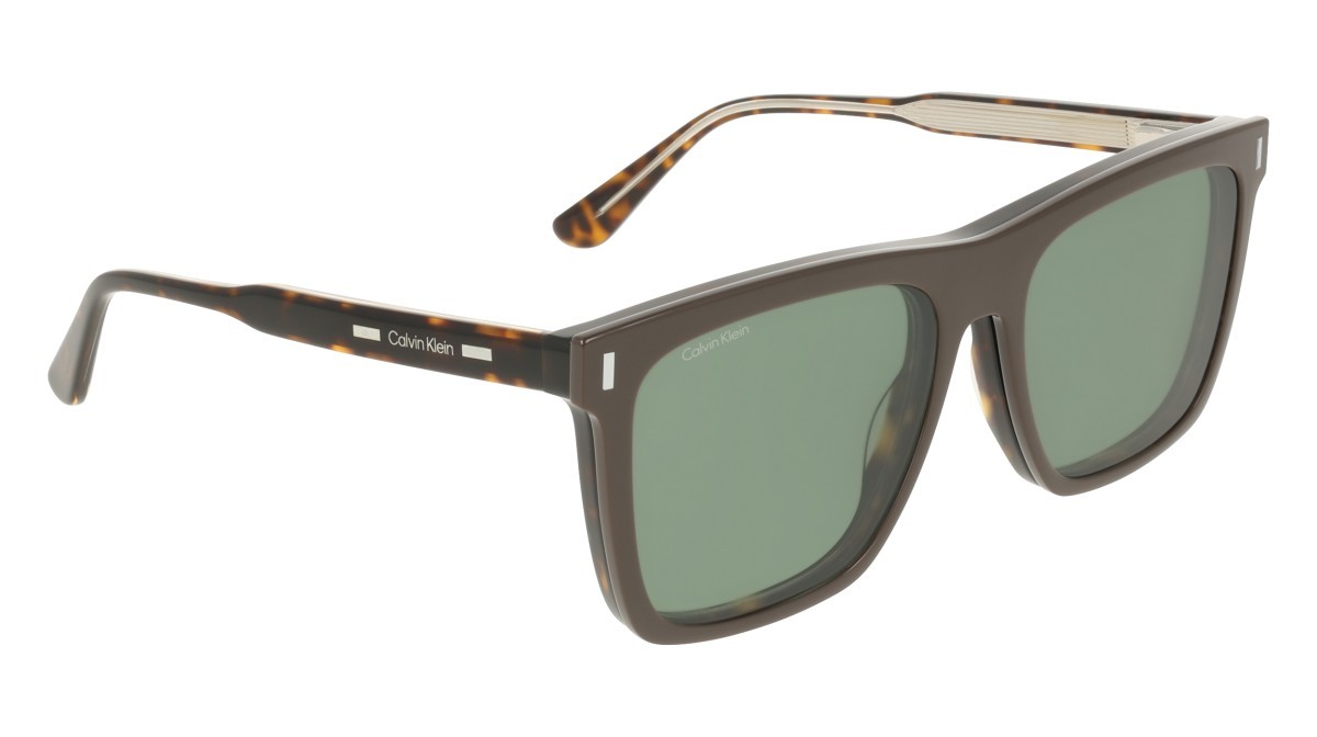 Occhiali da vista Calvin Klein CK25530MAG-SET (206) colore brown/havana forma rettangolare lenti solid dark green