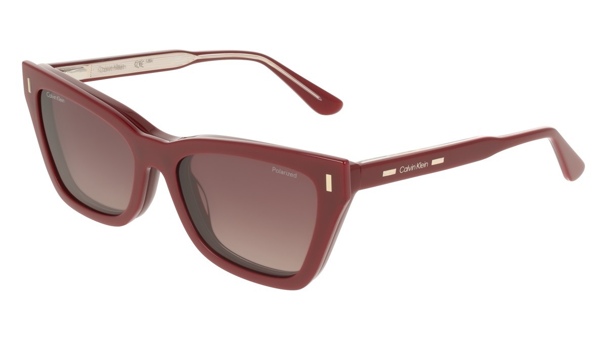 Eyeglasses Calvin Klein CK25531MAG-SET (605) color burgundy shape cat eye lenses brown gradient