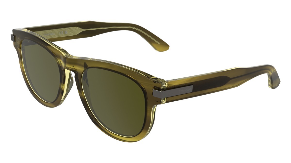 Sunglasses Calvin Klein CK25532S (317) color transparent striped khaki shape aviator lenses solid khaki