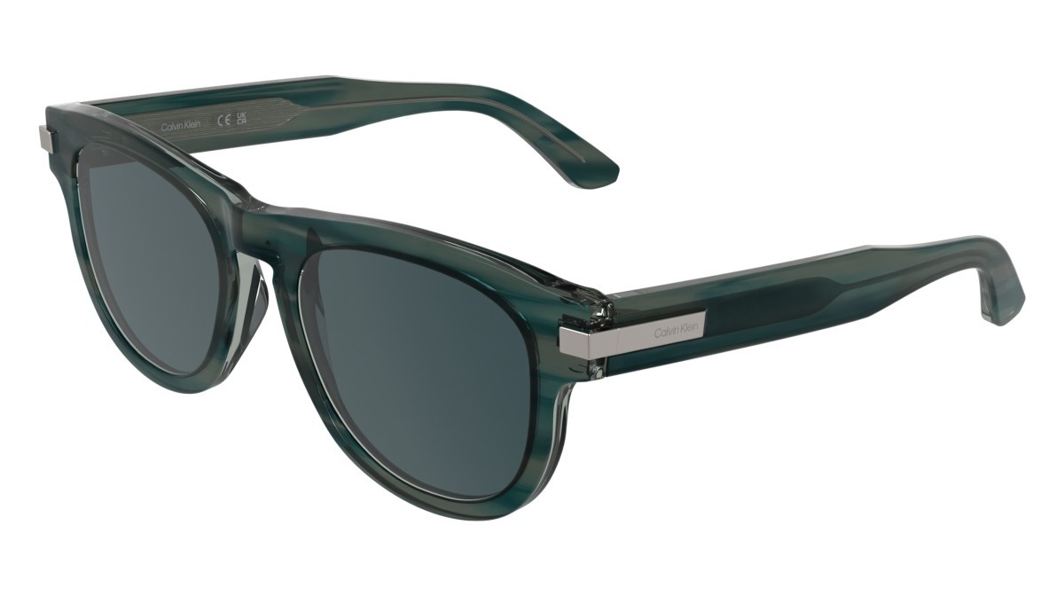 Sunglasses Calvin Klein CK25532S (417) color transparent striped blue shape aviator lenses solid blue