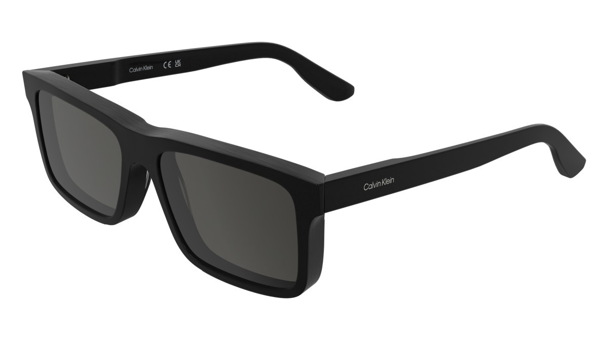 Sunglasses Calvin Klein CK25535S (001) color black shape rectangle lenses solid smoke