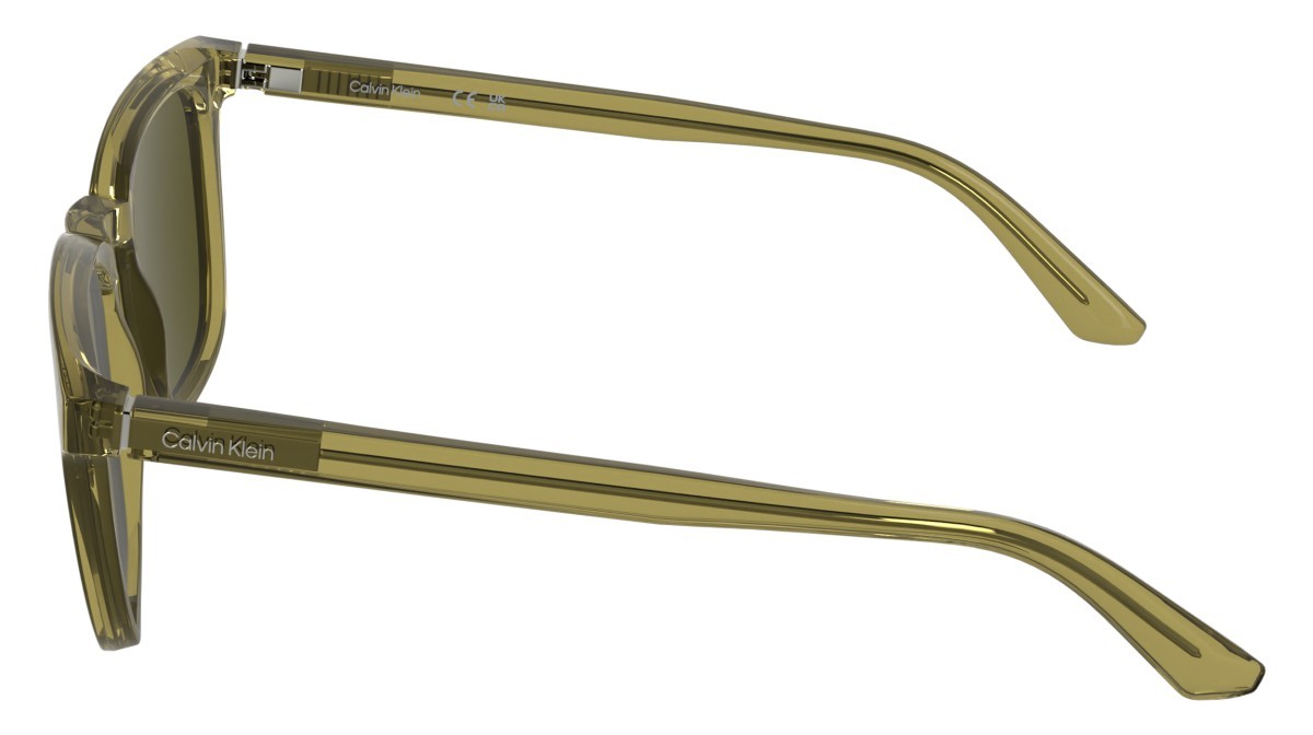 Occhiali da sole Calvin Klein CK25536S (240) colore transparent honey forma pantos lenti solid brown