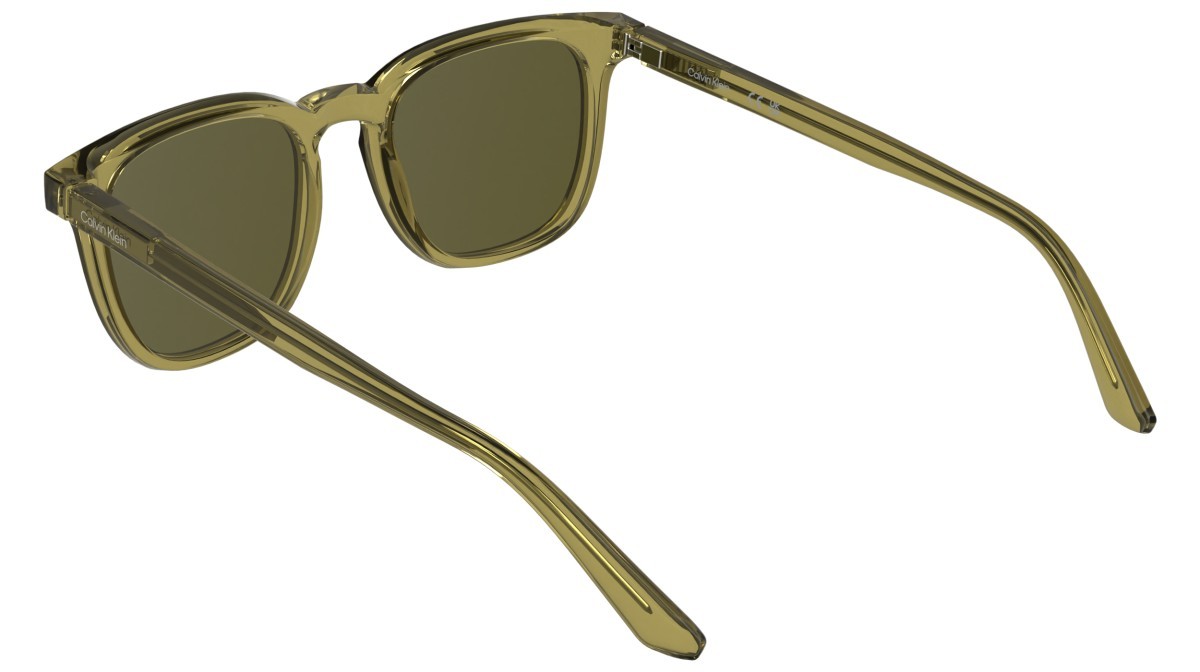 Occhiali da sole Calvin Klein CK25536S (240) colore transparent honey forma pantos lenti solid brown