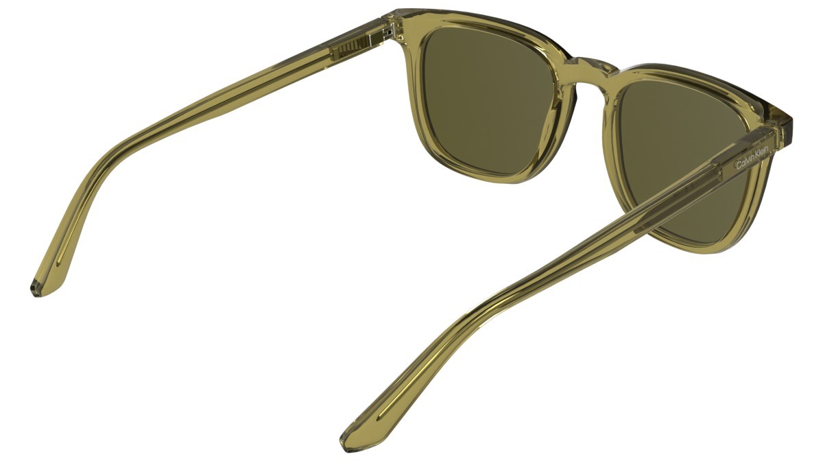 Occhiali da sole Calvin Klein CK25536S (240) colore transparent honey forma pantos lenti solid brown