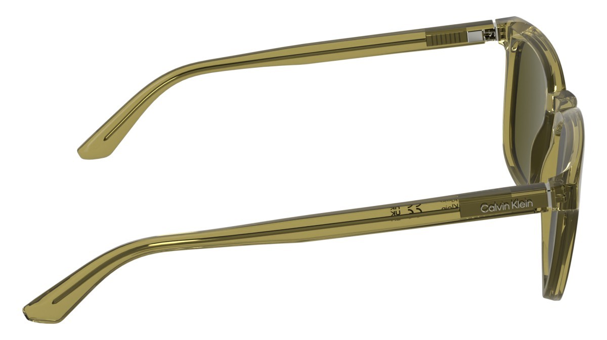 Occhiali da sole Calvin Klein CK25536S (240) colore transparent honey forma pantos lenti solid brown