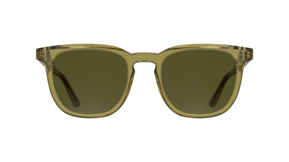 Occhiali da sole Calvin Klein CK25536S (240) colore transparent honey forma pantos lenti solid brown