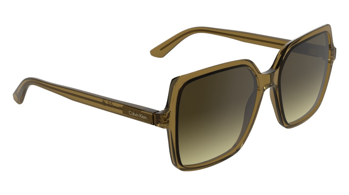 Sunglasses Calvin Klein CK25537S (209) color transparent beige shape butterfly lenses gradient brown