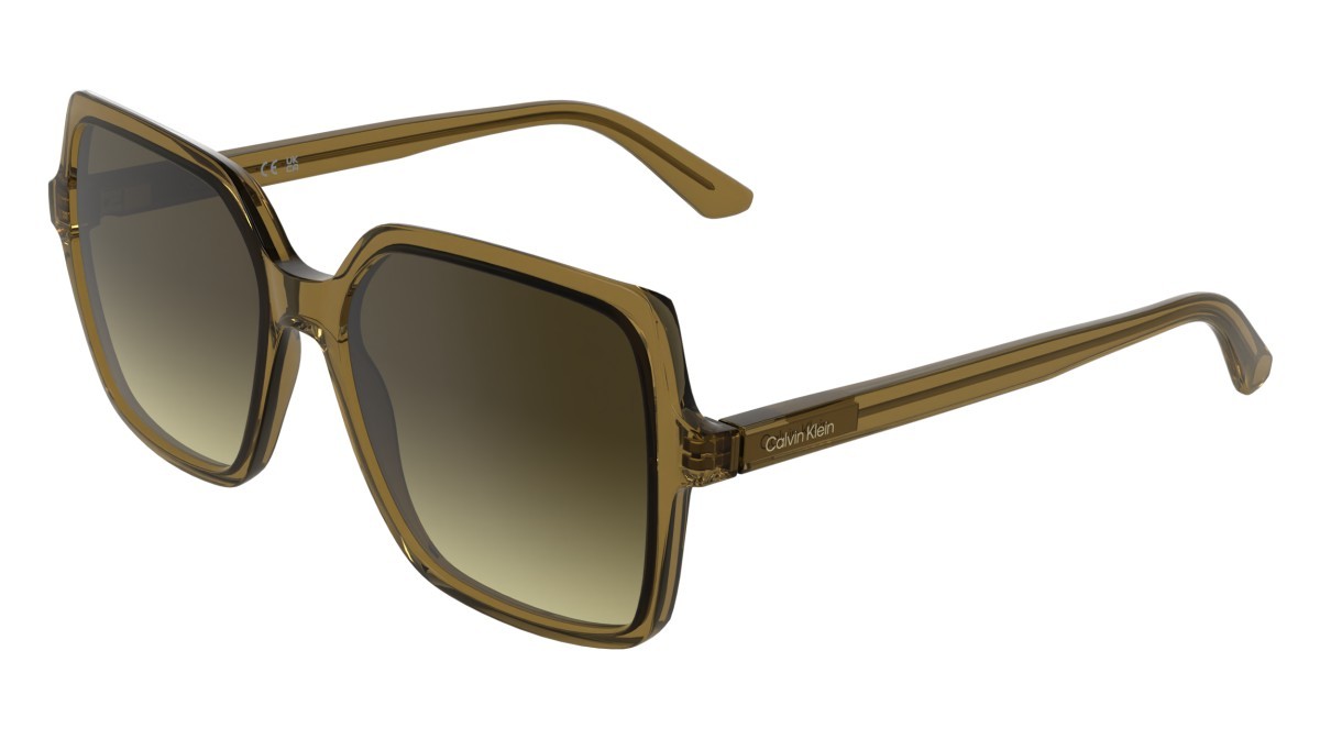 Sunglasses Calvin Klein CK25537S (209) color transparent beige shape butterfly lenses gradient brown