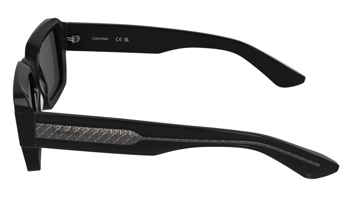 Sunglasses Calvin Klein CK25538S (001) color black shape rectangle lenses solid smoke