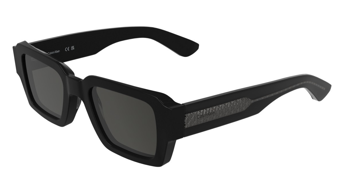 Sunglasses Calvin Klein CK25538S (001) color black shape rectangle lenses solid smoke