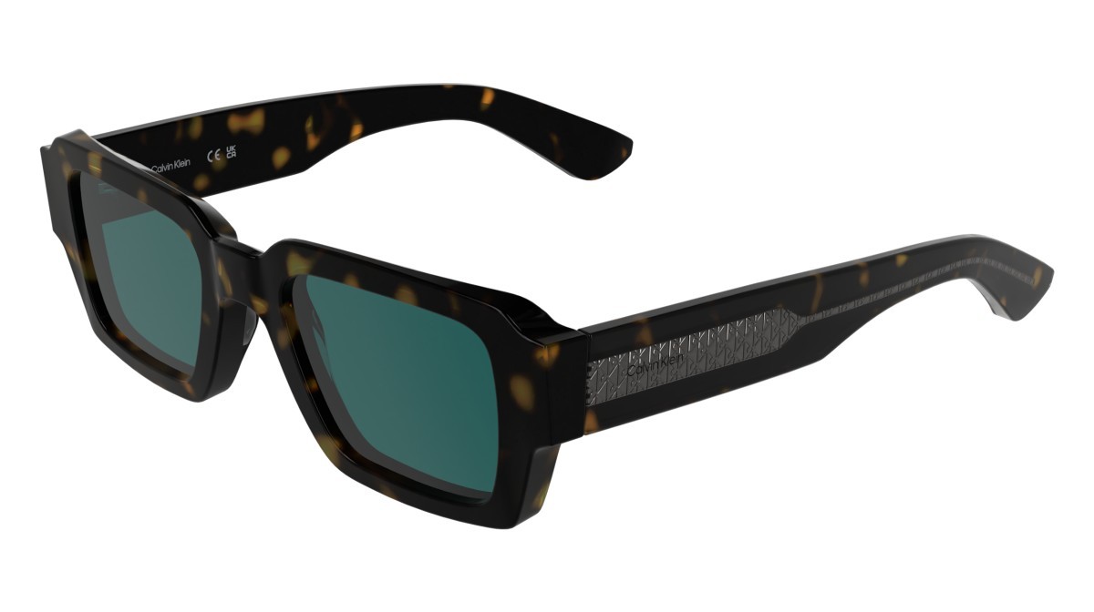 Sunglasses Calvin Klein CK25538S (235) color dark havana shape rectangle lenses solid petrol