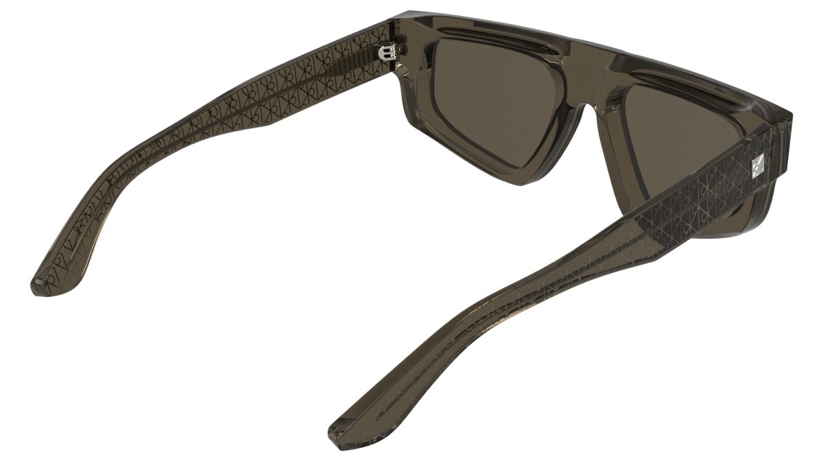 Sunglasses Calvin Klein CK25539S (200) color transparent brown shape rectangle lenses solid brown
