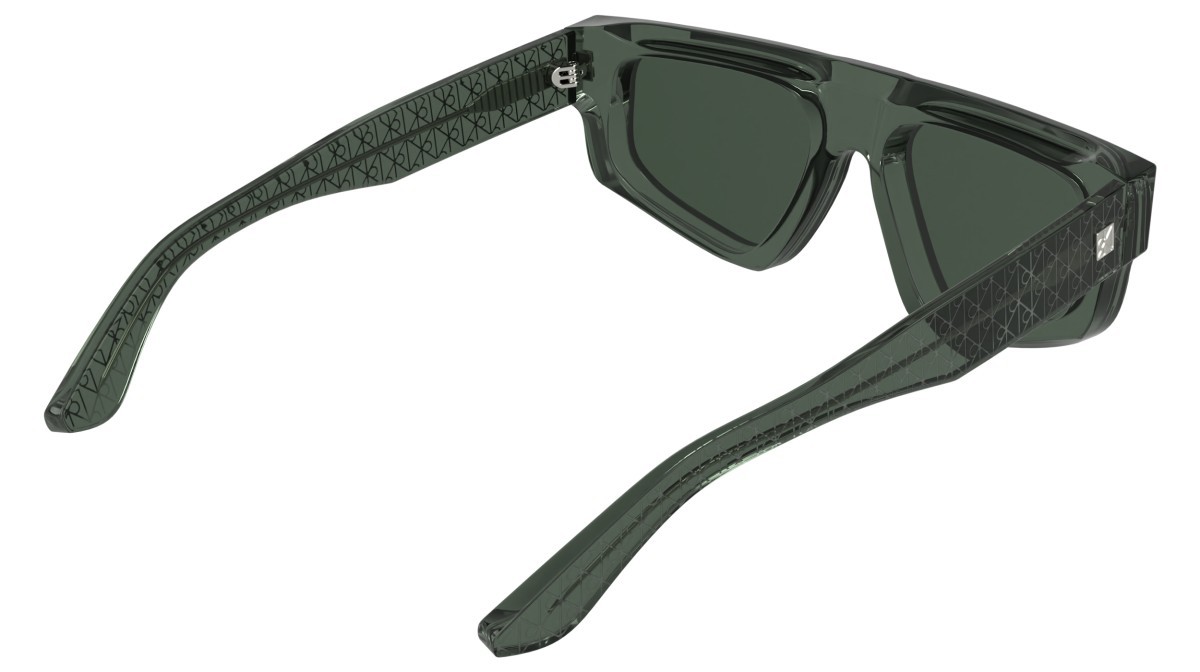 Sunglasses Calvin Klein CK25539S (300) color transparent green shape rectangle lenses solid green