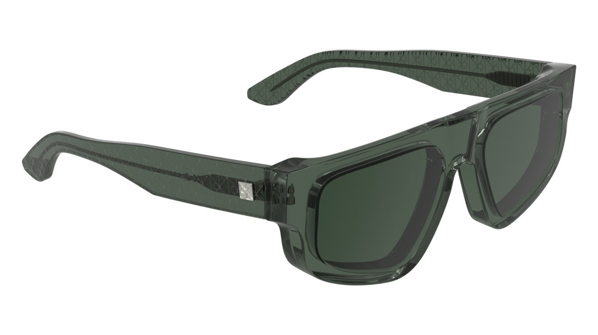 Sunglasses Calvin Klein CK25539S (300) color transparent green shape rectangle lenses solid green
