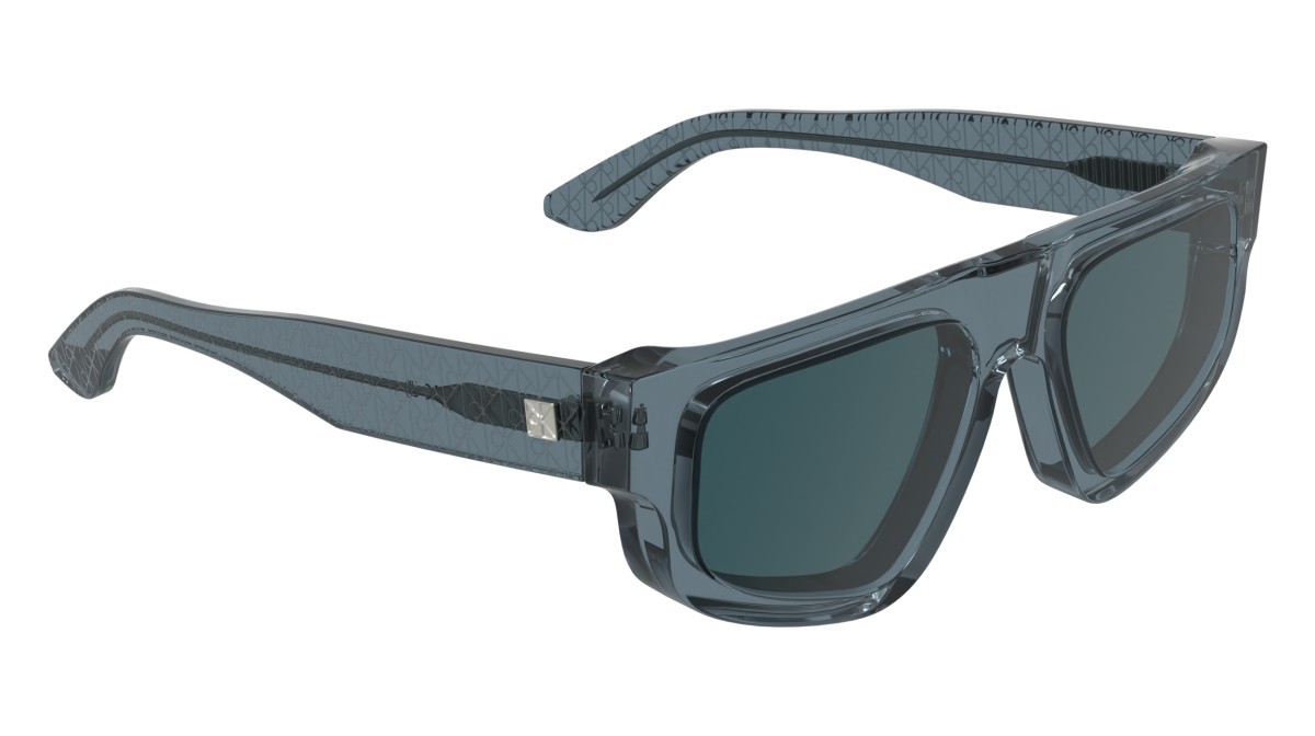Sunglasses Calvin Klein CK25539S (400) color transparent blue shape rectangle lenses solid blue