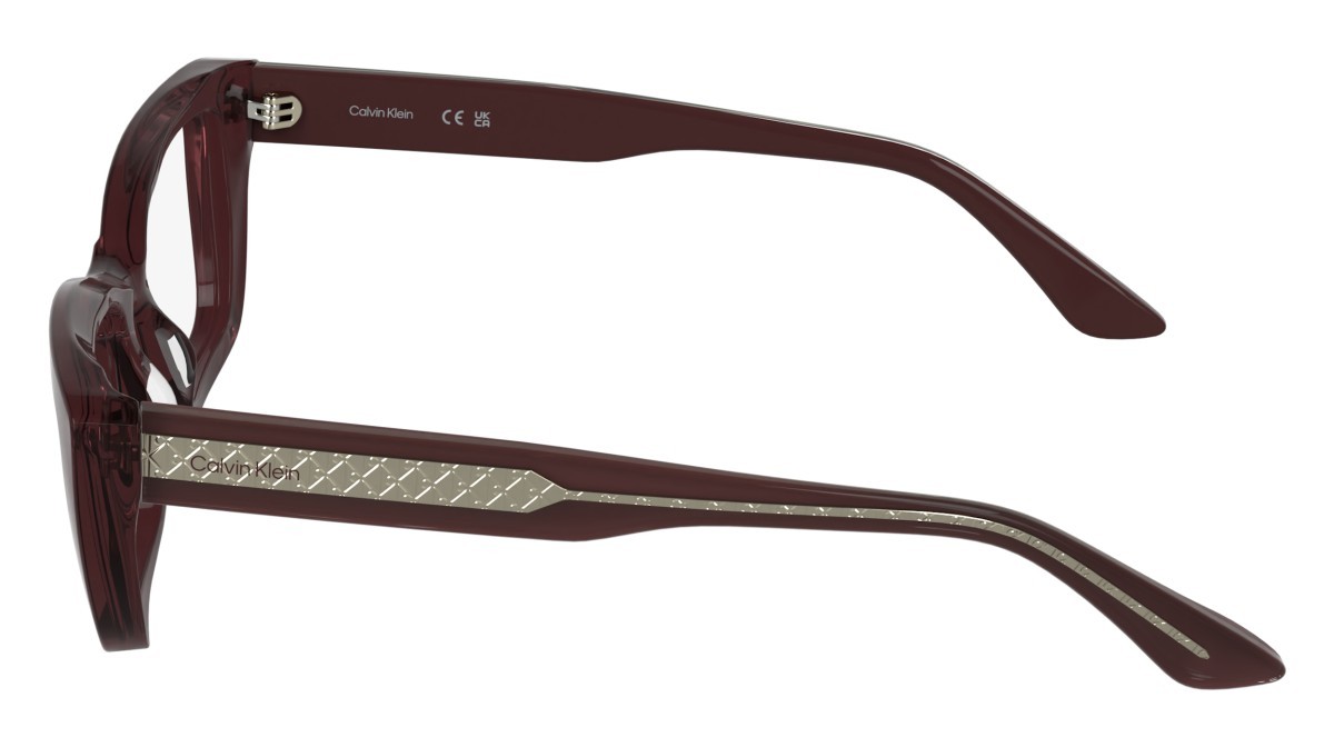 Eyeglasses Calvin Klein CK25549 (605) color transparent burgundy shape cat eye 