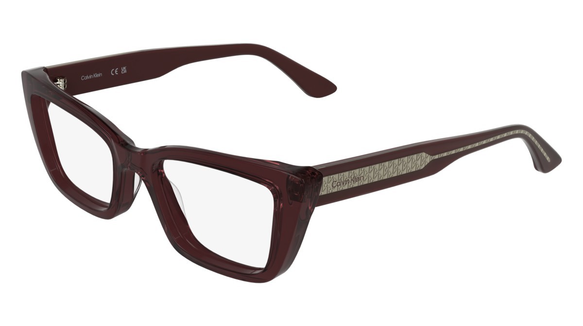 Eyeglasses Calvin Klein CK25549 (605) color transparent burgundy shape cat eye 