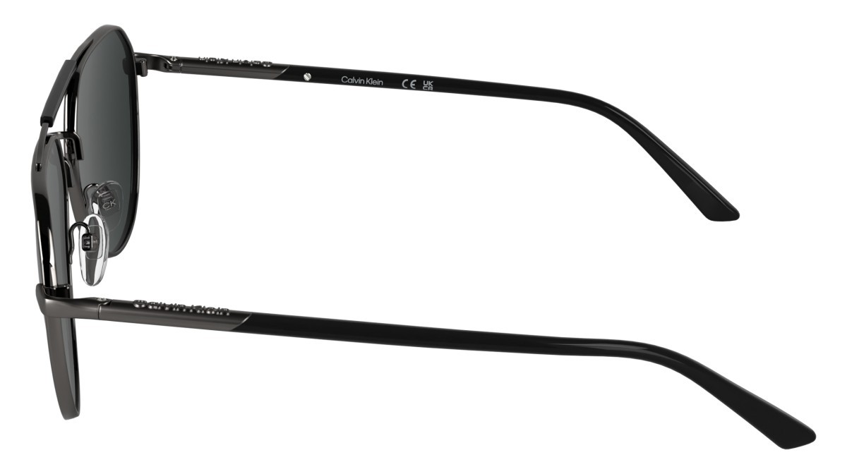 Sunglasses Calvin Klein CK26100S (070) color dark ruthenium shape aviator lenses solid grey