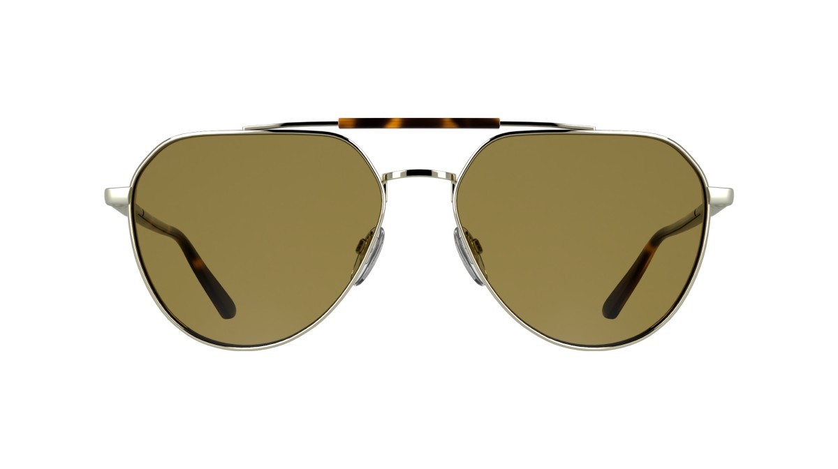 Sunglasses Calvin Klein CK26100S (716) color light gold shape aviator lenses solid amber