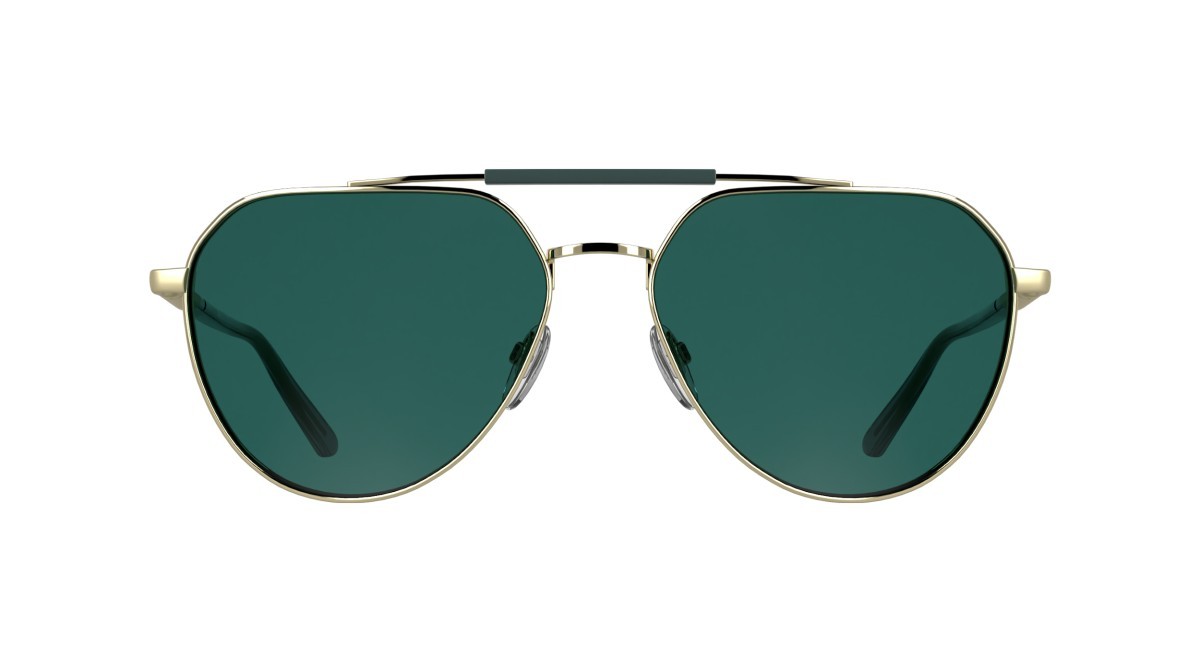 Sunglasses Calvin Klein CK26100S (717) color gold shape aviator lenses solid petrol