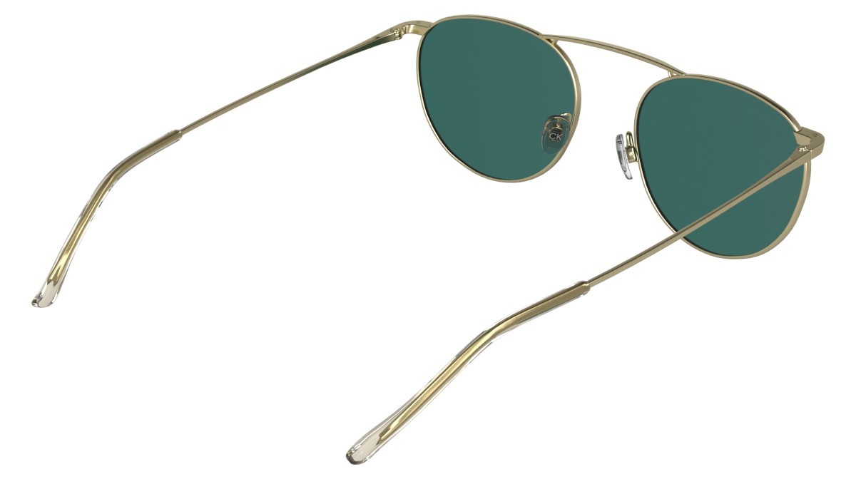 Sunglasses Calvin Klein CK26106ST (717) color matte gold shape pantos lenses solid petrol