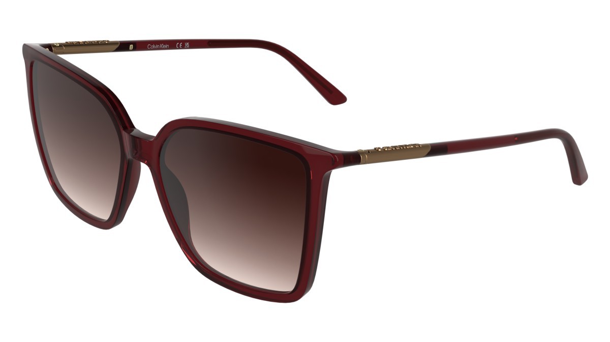 Sunglasses Calvin Klein CK26502S (605) color transparent burgundy shape butterfly lenses gradient burgundy