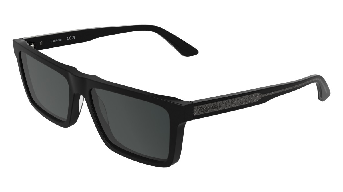Sunglasses Calvin Klein CK26504S (001) color black shape rectangle lenses solid smoke