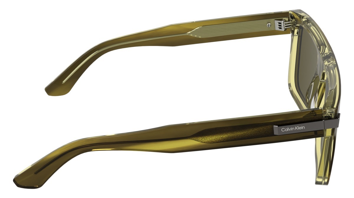 Sunglasses Calvin Klein CK26505S (333) color transparent striped khaki shape rectangle lenses solid brown