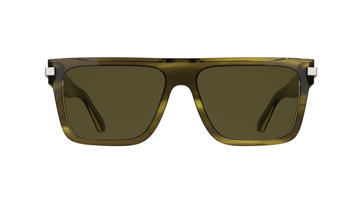 Sunglasses Calvin Klein CK26505S (333) color transparent striped khaki shape rectangle lenses solid brown