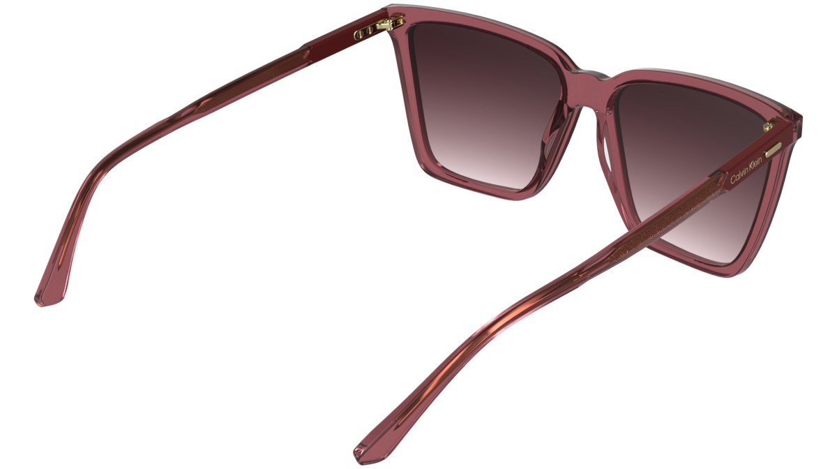 Occhiali da sole Calvin Klein CK26506S (605) colore transparent burgundy forma farfalla lenti gradient purple/rose