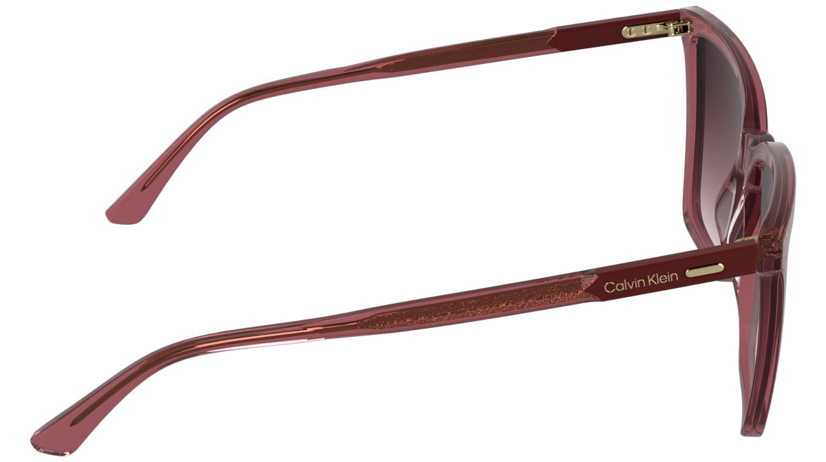 Occhiali da sole Calvin Klein CK26506S (605) colore transparent burgundy forma farfalla lenti gradient purple/rose