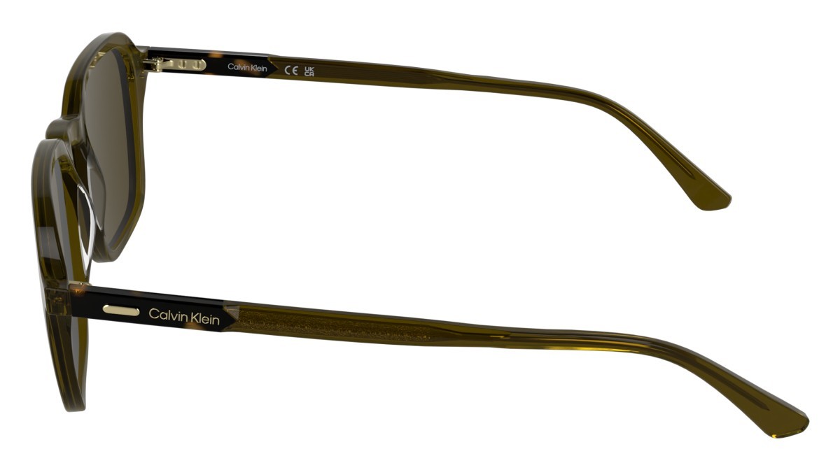 Sunglasses Calvin Klein CK26507S (330) color transparent khaki shape rectangle lenses solid brown