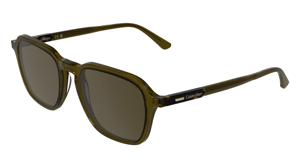 Sunglasses Calvin Klein CK26507S (330) color transparent khaki shape rectangle lenses solid brown