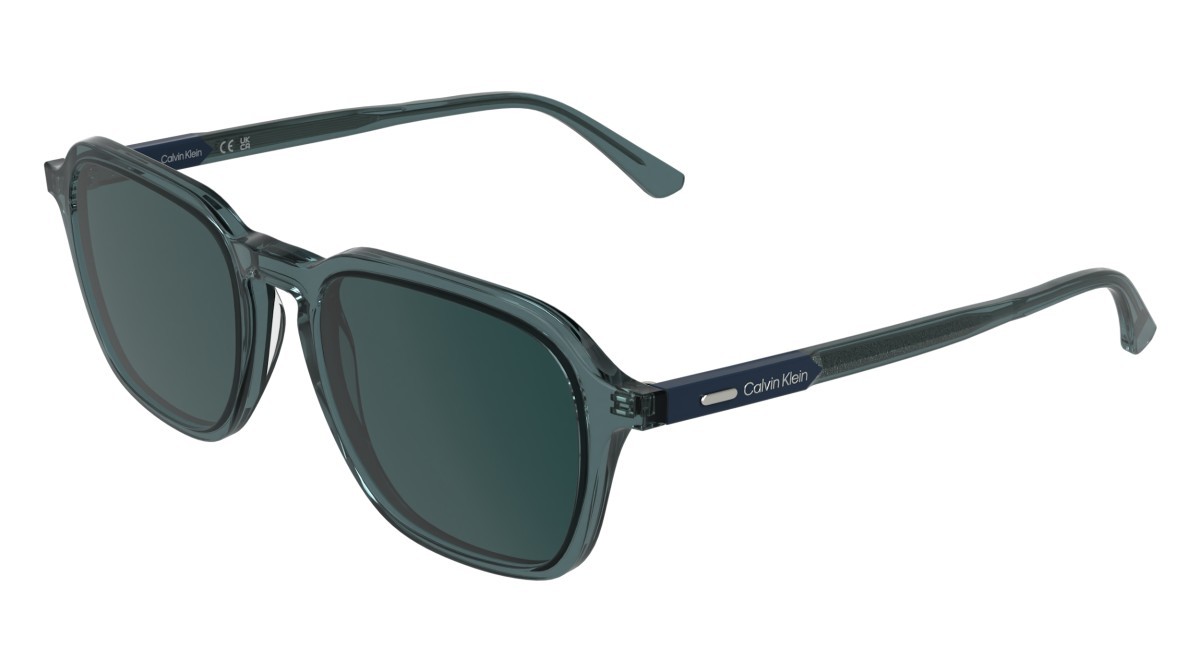 Sunglasses Calvin Klein CK26507S (400) color transparent blue shape rectangle lenses solid petrol