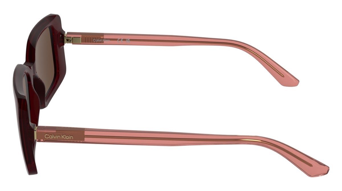Sunglasses Calvin Klein CK26508S (605) color transparent burgundy shape rectangle lenses solid burgundy