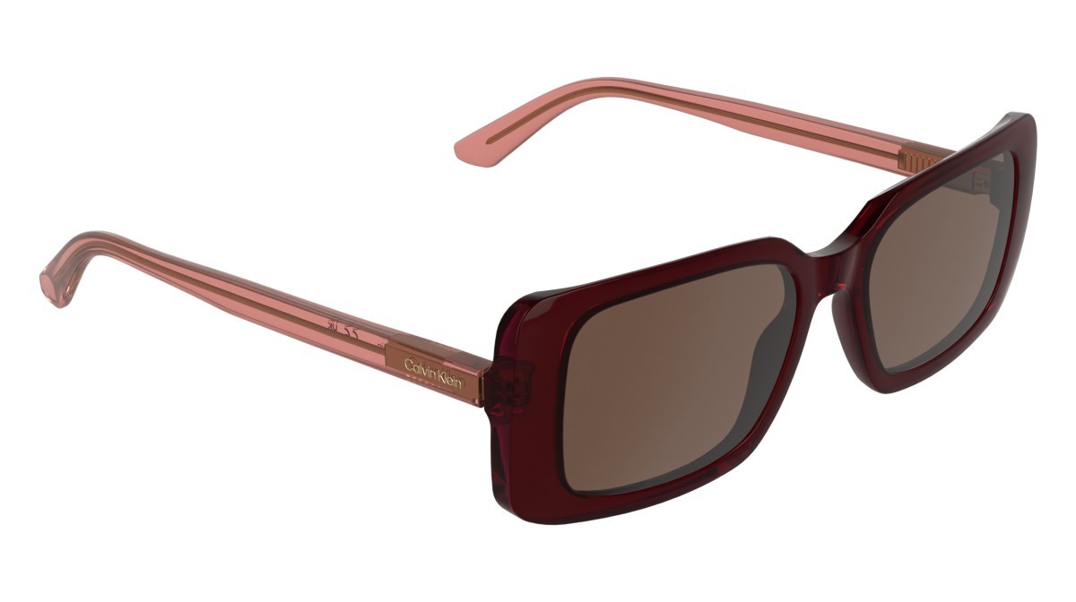 Sunglasses Calvin Klein CK26508S (605) color transparent burgundy shape rectangle lenses solid burgundy