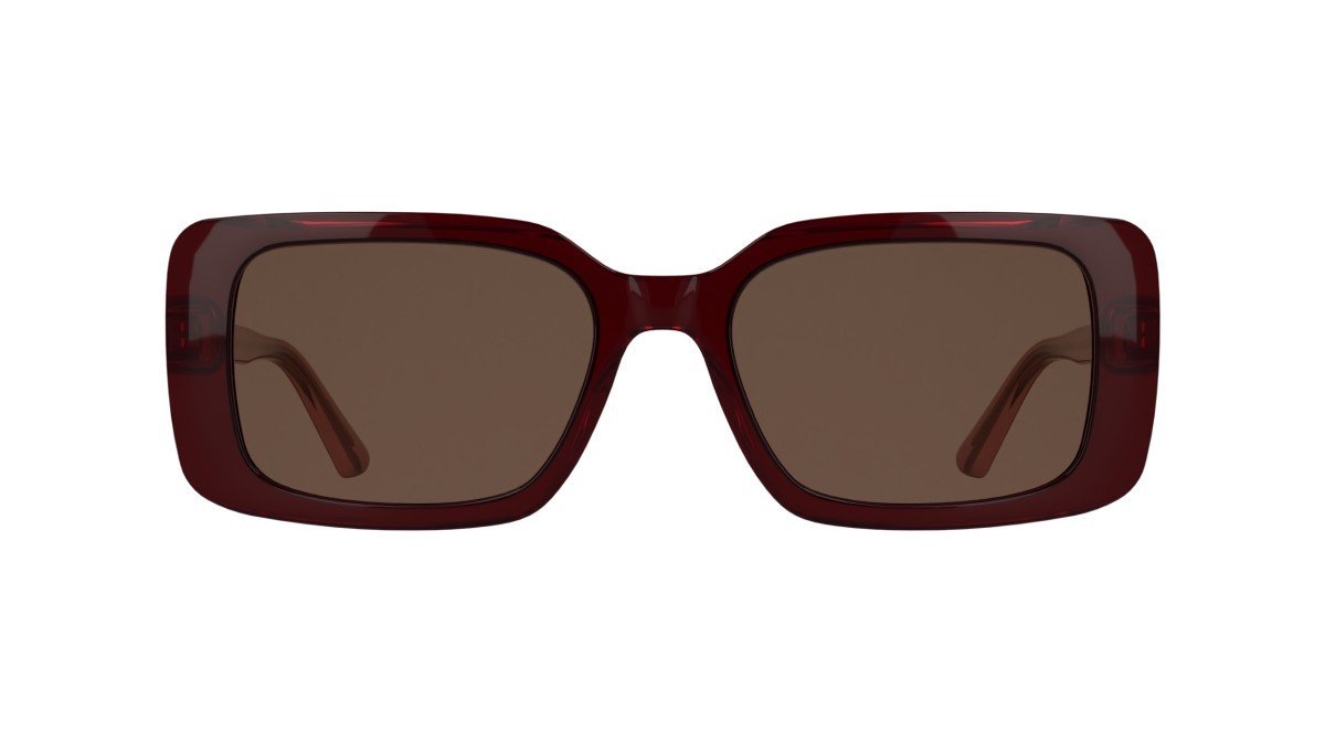 Sunglasses Calvin Klein CK26508S (605) color transparent burgundy shape rectangle lenses solid burgundy