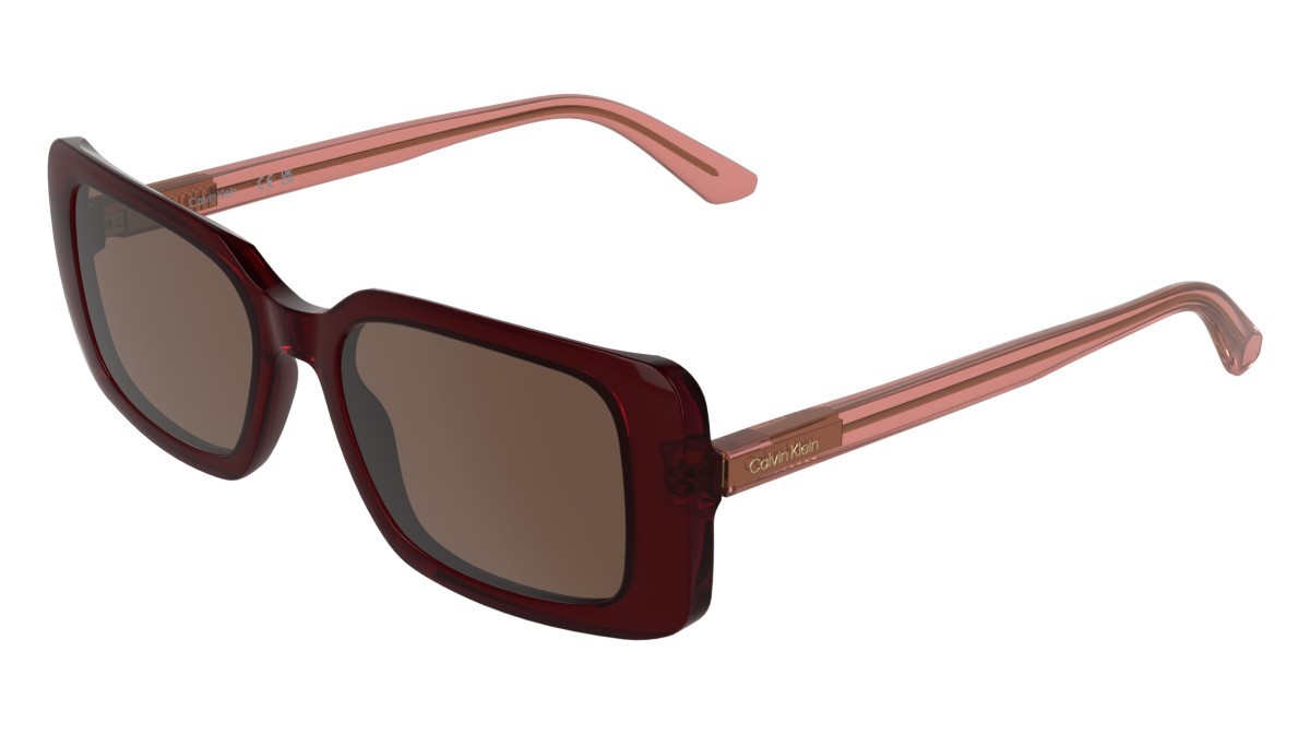 Sunglasses Calvin Klein CK26508S (605) color transparent burgundy shape rectangle lenses solid burgundy